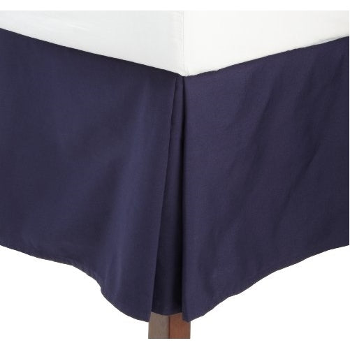 Fresh Ideas Tailored Poplin Bedskirt 14-Inch Drop Twin, Navy