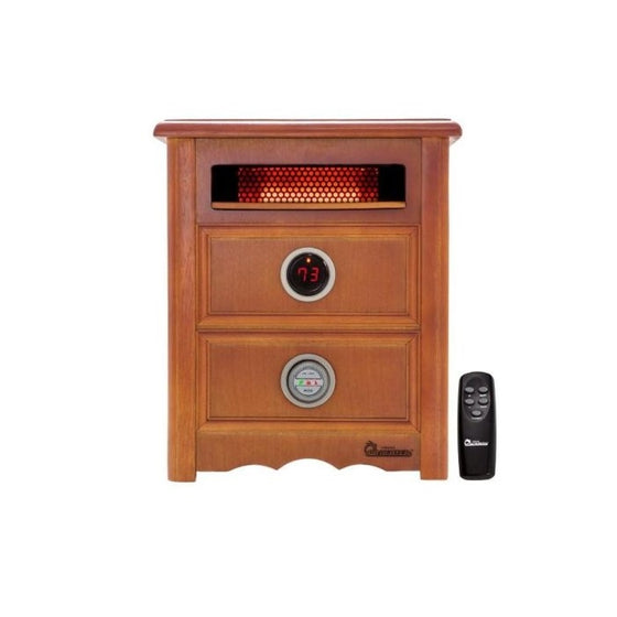 Dr Infrared Heater DR999, 1500W, Advanced Dual Heating System with Nightstand Design, Furniture-Grade Cabinet, Remote Control