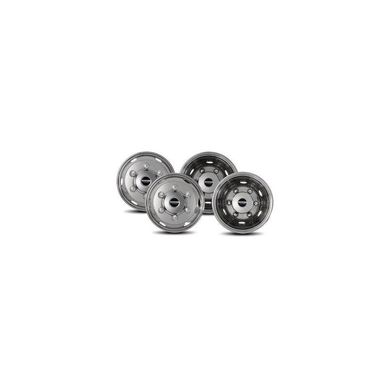 Pacific Dualies 45-1608 Polished 16 Inch 6 Lug Stainless Steel Wheel Simulator Kit for 2018 - Earlier Isuzu NPR/W4 Truck 2018 and Earlier Chevy GMC NPR/W4