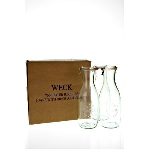 Weck 766 Juice Jars, 35.9 Ounce - Set of 3