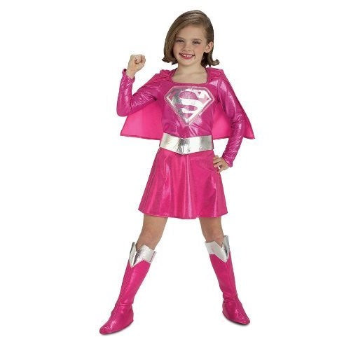 Pink Supergirl Child's Costume, Medium