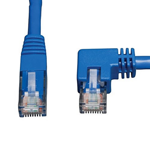 Tripp Lite Cat6 Gigabit Molded Patch Cable (RJ45 Right Angle M to RJ45 M) Blue, 10-ft.(N204-010-BL-RA)