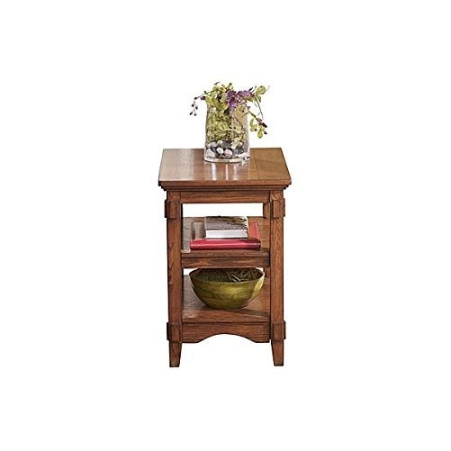 Ashley Furniture Signature Design - Cross Island Rustic Oak Chair Side End Table - Medium Brown