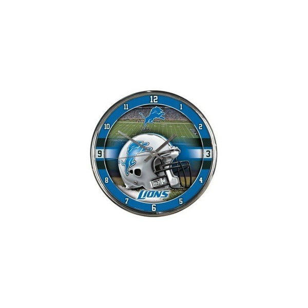 WinCraft NFL Detroit Lions Chrome Clock, 12" x 12"