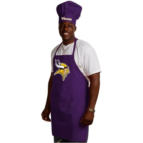 NFL Minnesota Vikings Chef Hat and Apron Set, Purple,