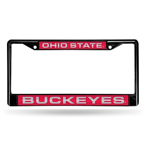 NCAA Ohio State Laser Chrome Frame, Black, 15 x 8"