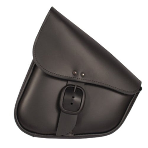 Willie & Max by Dowco 59893-00 Triangulated Leather Motorcycle Swingarm Bag: Matte Black Buckle, Black, 9 Liter Capacity