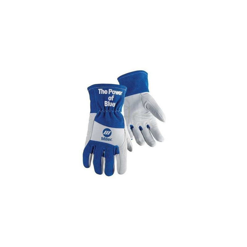 Welding Gloves, XL, Wing, 10In, BlueWhite, PR