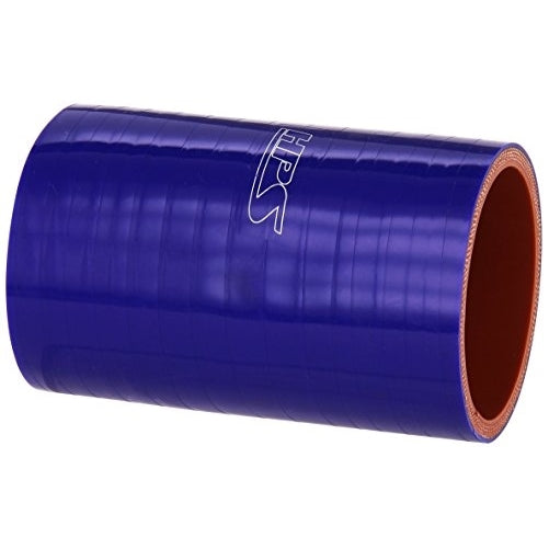 HPS HTSC-225-L4-BLUE Silicone High Temperature 4-ply Reinforced Straight Coupler Hose, 85 PSI Maximum Pressure, 4" Length, 2-1/4" ID, Blue