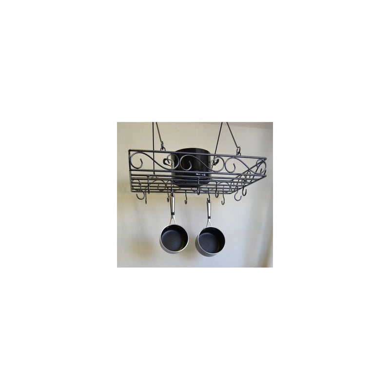 J&J Wire Pot and Pan Rack, Dark Pewter