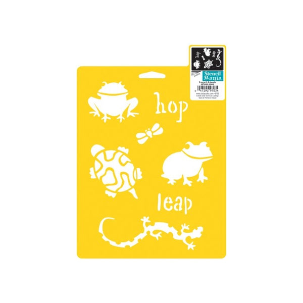 Delta Creative Stencil Mania Stencil, 7 by 10-Inch, 970780710 Frogs and Friends