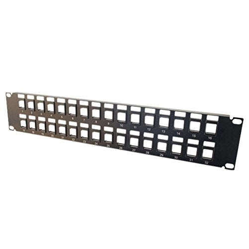 C2G/Cables to Go 03860 32-Port Blank Keystone/Multimedia Patch Panel, Black