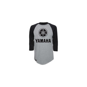 Factory Effex 17-87224 'YAMAHA' Raglan Baseball Shirt (Heather Gray/Black, Large)