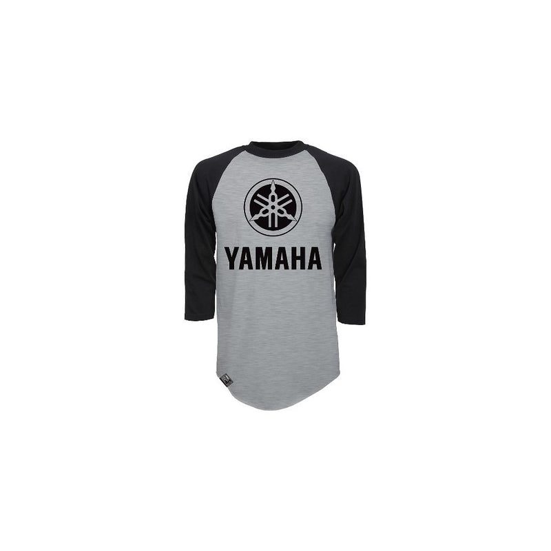 Factory Effex 17-87222 'YAMAHA' Raglan Baseball Shirt (Heather Gray/Black, Medium)