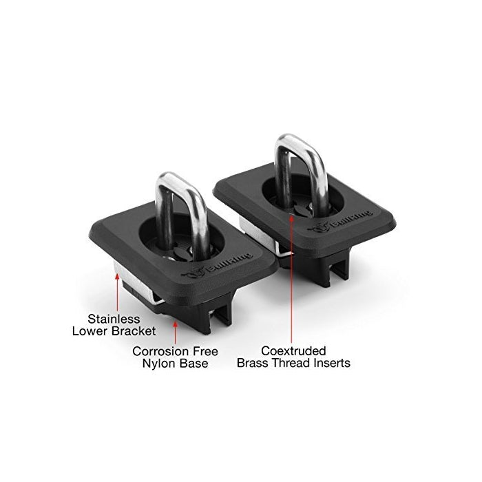 Bull Ring 4001-XT Truck Bed Tie Downs 1 pair | New & Improved | Fits 98-14 F-150 and 98-16 Super Duty | 99-13 Silverado Sierra (Does Not Fit 3500) | 95-18 RAM 09-18 Ram Rail Cap Cut Required