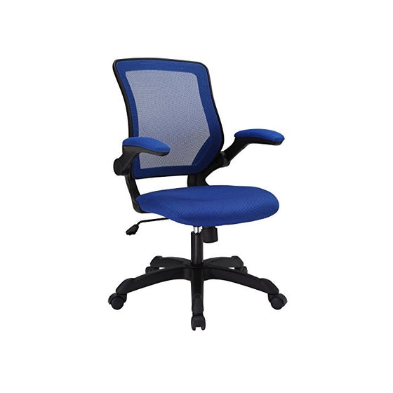 LexMod Veer Office Chair with Mesh Back and Mesh Fabric Seat, Blue