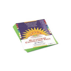 Pacon SunWorks Construction Paper, 9-Inches by 12-Inches, 50-Count, Bright Green (9603)