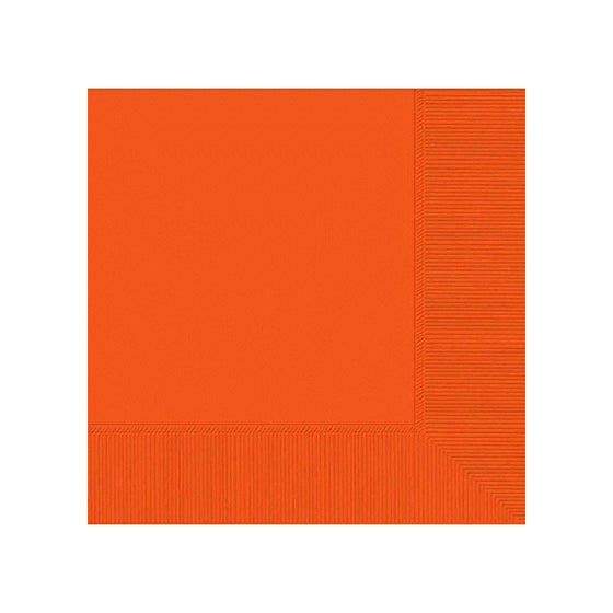 Disposable 2-Ply Luncheon Party Napkins Tableware, Orange Peel, Paper , 6" x 6", Pack of 50