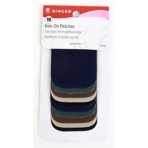 Singer Dark Assortment Iron On Patches, 2 x 3-inch, 3-Pack