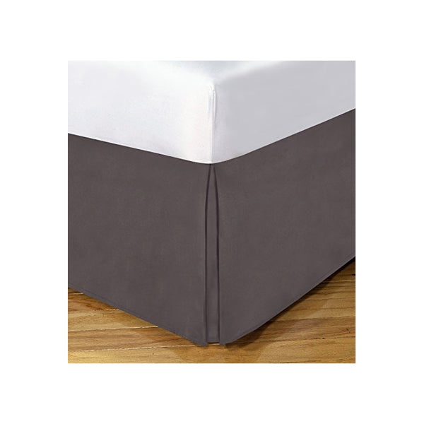 Today's Home Microfiber Bed Skirt Dust Ruffle Classic Tailored Styling 14" Drop Full, Grey