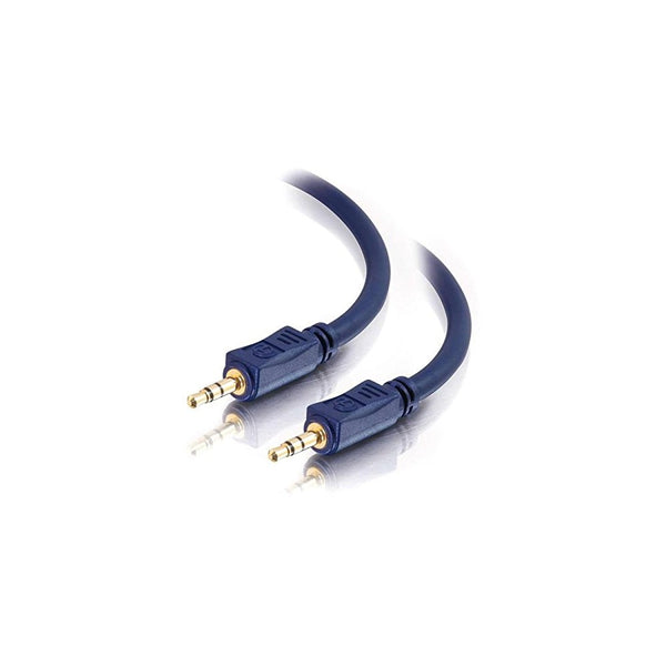 C2G 40938 Velocity 3.5mm M/M Stereo Audio Cable, Aux Cable, Blue (100 Feet, 30.48 Meters)