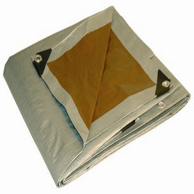 12' x 24' Dry Top Heavy Duty Silver/Brown Reversible Full Size 10-mil Poly Tarp item #212242