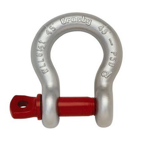 Crosby 1018614 Carbon Steel G-209 Screw Pin Anchor Shackle, Galvanized, 17 Ton Working Load Limit, 1-1/2" Size