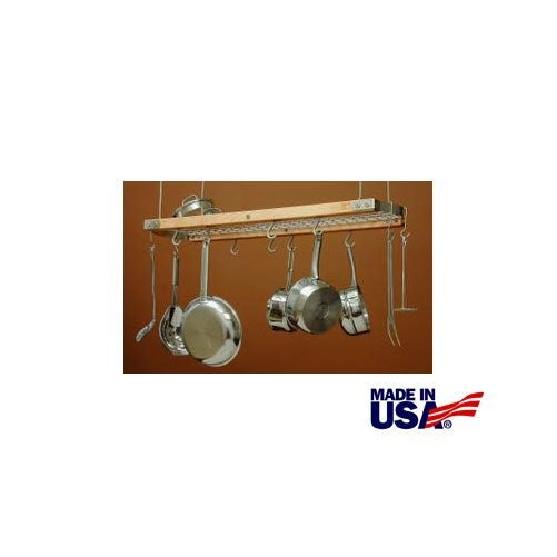 J.K. Adams 24-Inch-by-13-Inch Mini Ceiling Pot Rack, 10 Hooks Included, Natural