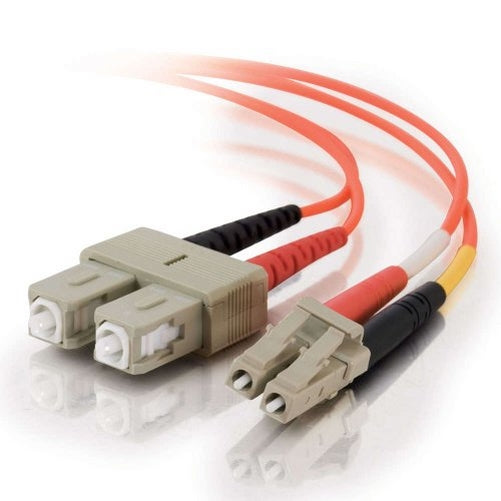 C2G/Cables To Go 33155 LC-SC 62.5/125 OM1 Duplex Multimode PVC Fiber Optic Cable, Orange (6.6 Feet, 2 Meters)