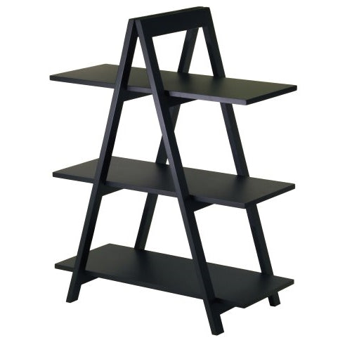 Winsome Wood 3-Tier A-Frame Shelf, Black