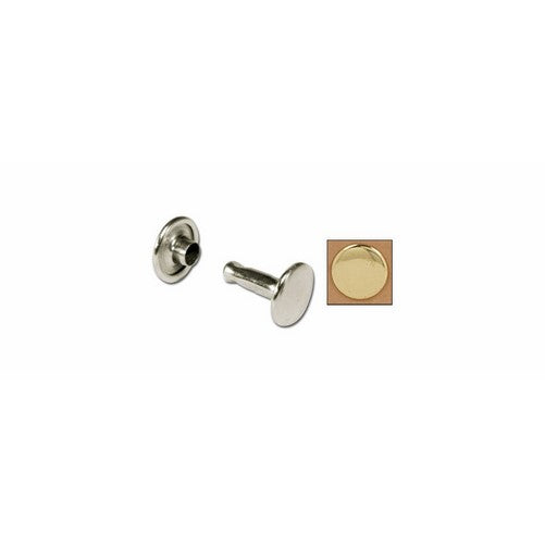 Tandy Leather Double Cap Rivets Small Brass Plate 100/pk 1371-11