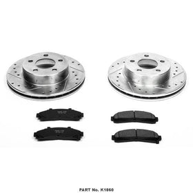 Power Stop K1860 Front Z23 Evolution Brake Kit with Drilled/Slotted Rotors and Ceramic Brake Pads
