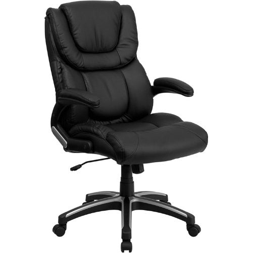 Flash Furniture High Back Black Leather Executive Swivel Chair with Arms