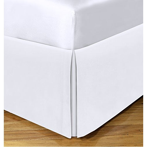 Today's Home Microfiber Bed Skirt Dust Ruffle Classic Tailored Styling 14" Drop Full, White