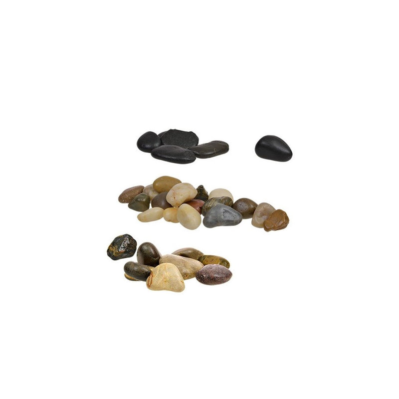Polished Multi-Toned River Rock (Brown, Gray, Black), 32 oz bag by Crafters Square