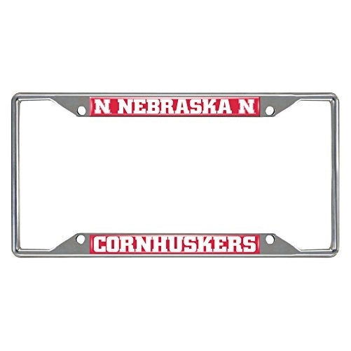 FANMATS NCAA University of Nebraska Cornhuskers Chrome License Plate Frame