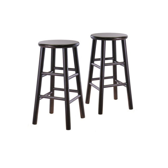 Winsome Wood S/2 Wood 24-Inch Stools, Espresso Finish