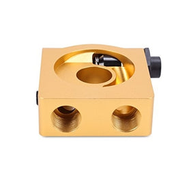 Mishimoto (MMOP-SPTR) Gold Oil Sandwich Plate with Rear-Mounted Thermostat