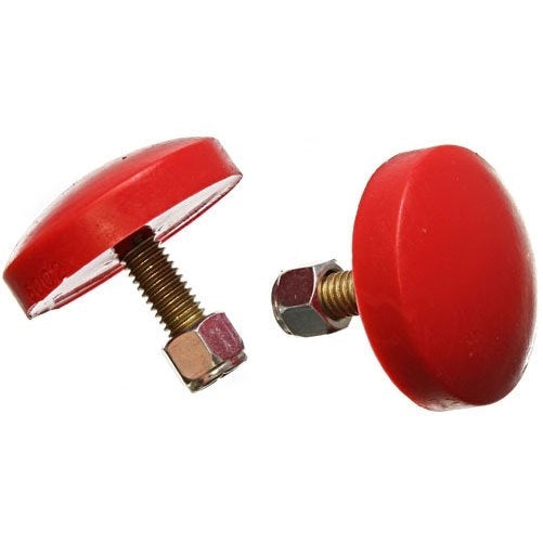 Energy Suspension 9.9102R Control Arm Bump Stop Set; Red; Front; Low Profile Button Head Style; H-11/16 in.; Dia. 2 in.; Incl. 2 Per Set; Performance Polyurethane;