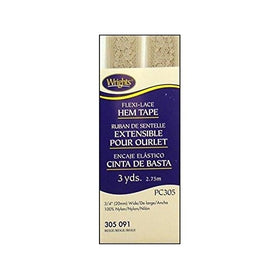 Wrights 117-305-091 Flexi Lace Hem Tape, Beige, 3-Yard