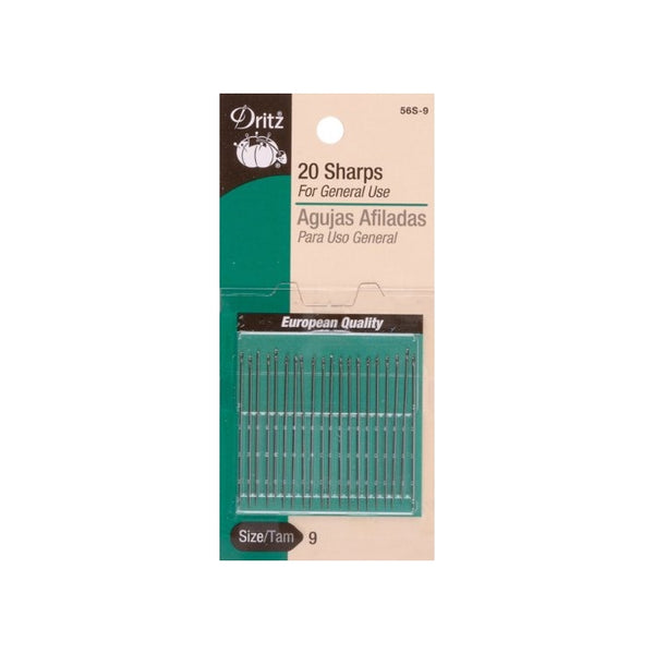 Dritz 20-Piece Sharps Hand Needles, Size 3/9