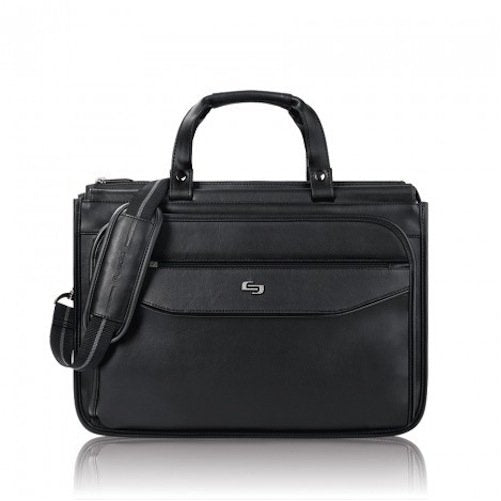 Solo Harrison 16 Inch Triple Compartment Laptop Briefcase, Black