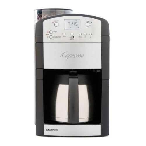 Capresso 465 CoffeeTeam TS 10-Cup Digital Coffeemaker with Conical Burr Grinder and Thermal Carafe