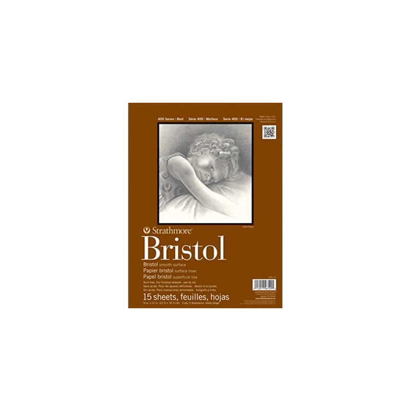 Strathmore 475-18 400 Series Bristol, 2-Ply Smooth, 18"x24" Tape Bound, 15 Sheets