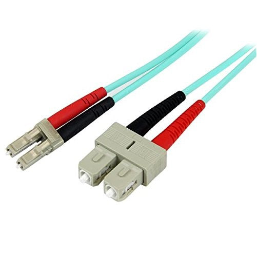 StarTech.com 1m Fiber Optic Cable - 10 Gb Aqua - Multimode Duplex 50/125 - LSZH - LC/SC - OM3 - LC to SC Fiber Patch Cable