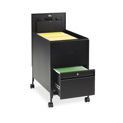 Safco Products 5364BL Locking Mobile Tub File with Drawer, Letter Size, Black