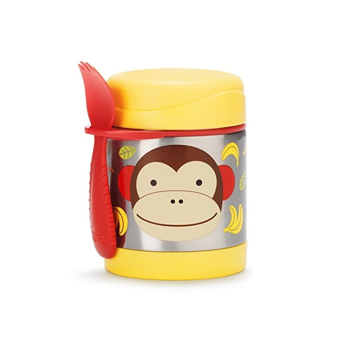 Skip Hop Baby Zoo Little Kid and Toddler Insulated Food Jar and Spork Set, Multi, Marshall Monkey