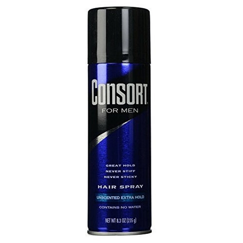 Consort For Men Hair Spray Aerosol Unscented Extra Hold 8.30 oz (Pack of 3)