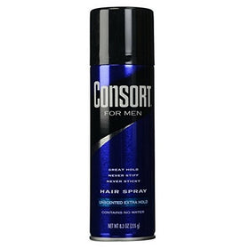 Consort For Men Hair Spray Aerosol Unscented Extra Hold 8.30 oz (Pack of 2)