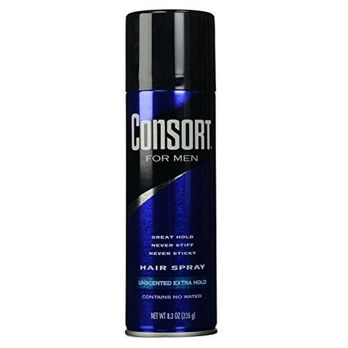 Consort For Men Hair Spray Aerosol Unscented Extra Hold 8.30 oz (Pack of 2)